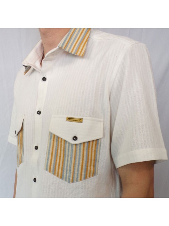 CHEMISE MANCHES COURTES 100% COTON BIO FASO DAN FANI