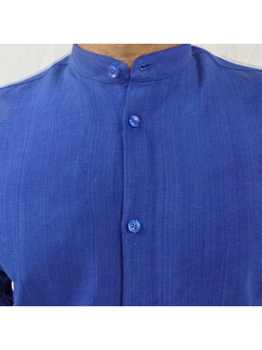 Chemise manches longues Col Mao 100% Coton Bio Faso dan Fani