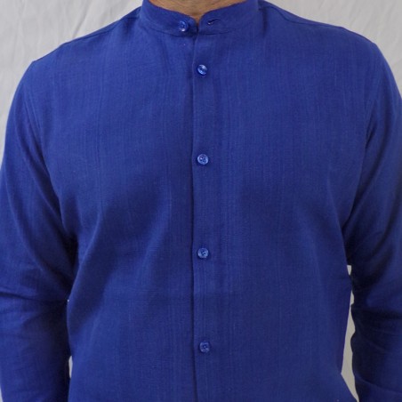 Chemise manches longues Col Mao 100% Coton Bio Faso dan Fani