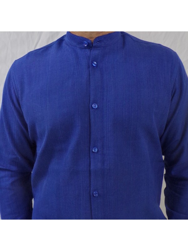 Chemise manches longues Col Mao 100% Coton Bio Faso dan Fani
