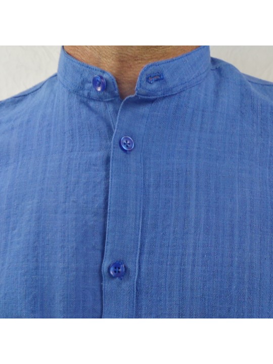 Chemise manches longues Col Mao 100% coton Bio