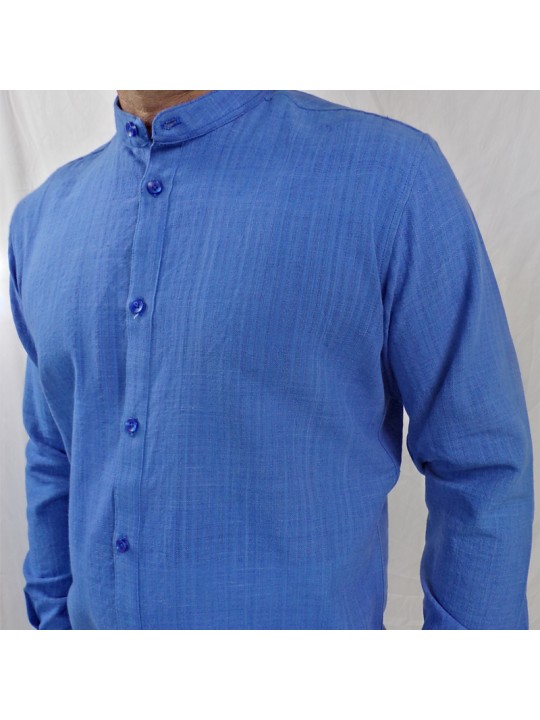 Chemise manches longues Col Mao 100% coton Bio