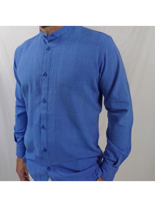 Chemise manches longues Col Mao 100% coton Bio