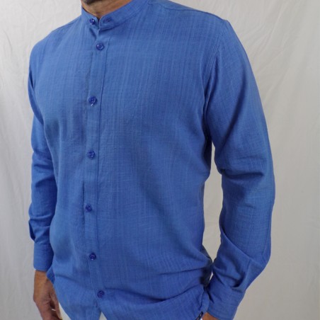 Chemise manches longues Col Mao 100% coton Bio