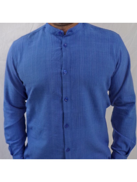 Chemise manches longues Col Mao 100% coton Bio
