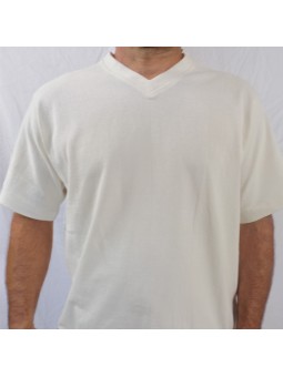 T Shirt Blanc Faso Dan Fani Col en V