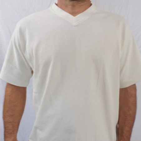 T Shirt Blanc Faso Dan Fani Col en V