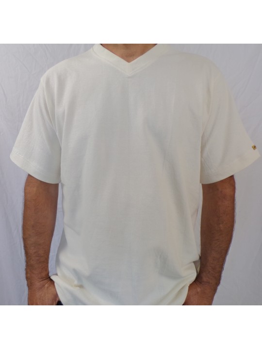 T Shirt Blanc Faso Dan Fani Col en V