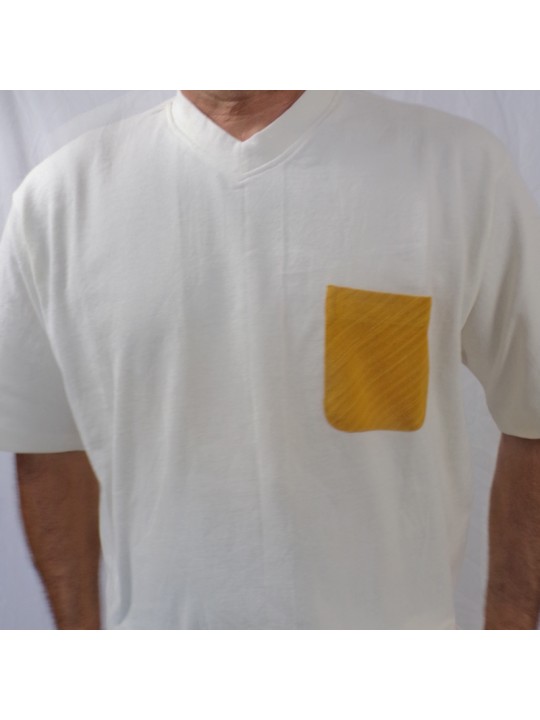 T Shirt Blanc Faso Dan Fani Col en V