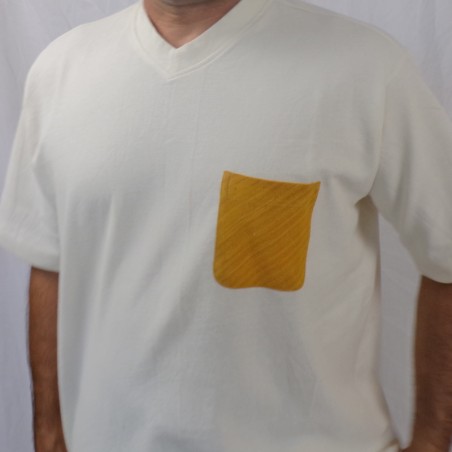 T Shirt Blanc Faso Dan Fani Col en V