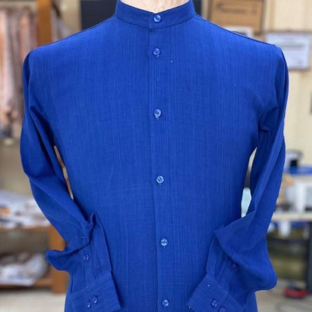 Chemise manches longues Col Mao 100% Coton Bio Faso dan Fani